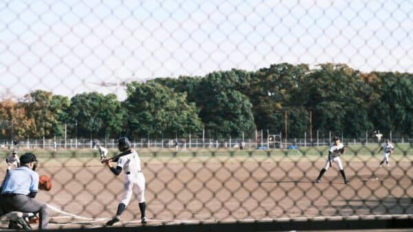 A group of baseball players playing a game of baseball
